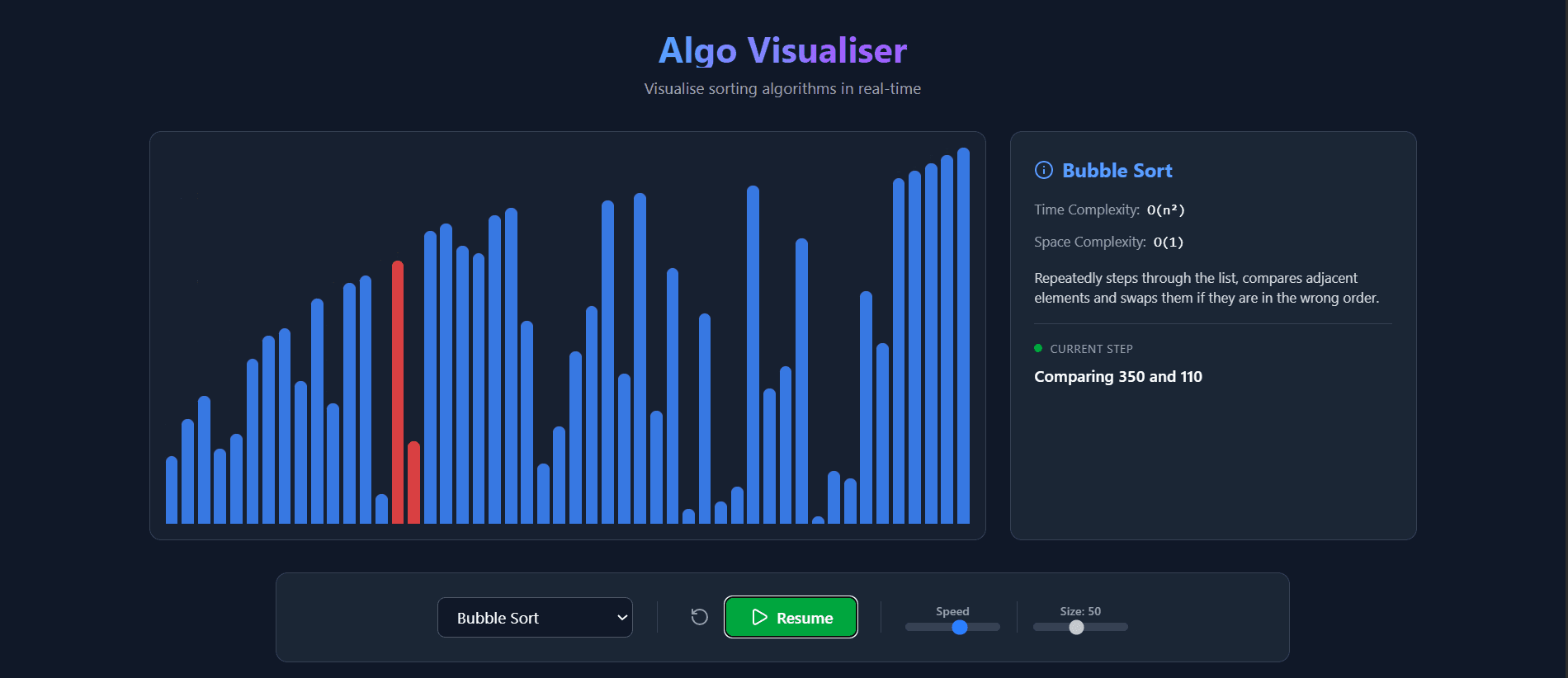 Algo-Visualiser screenshot